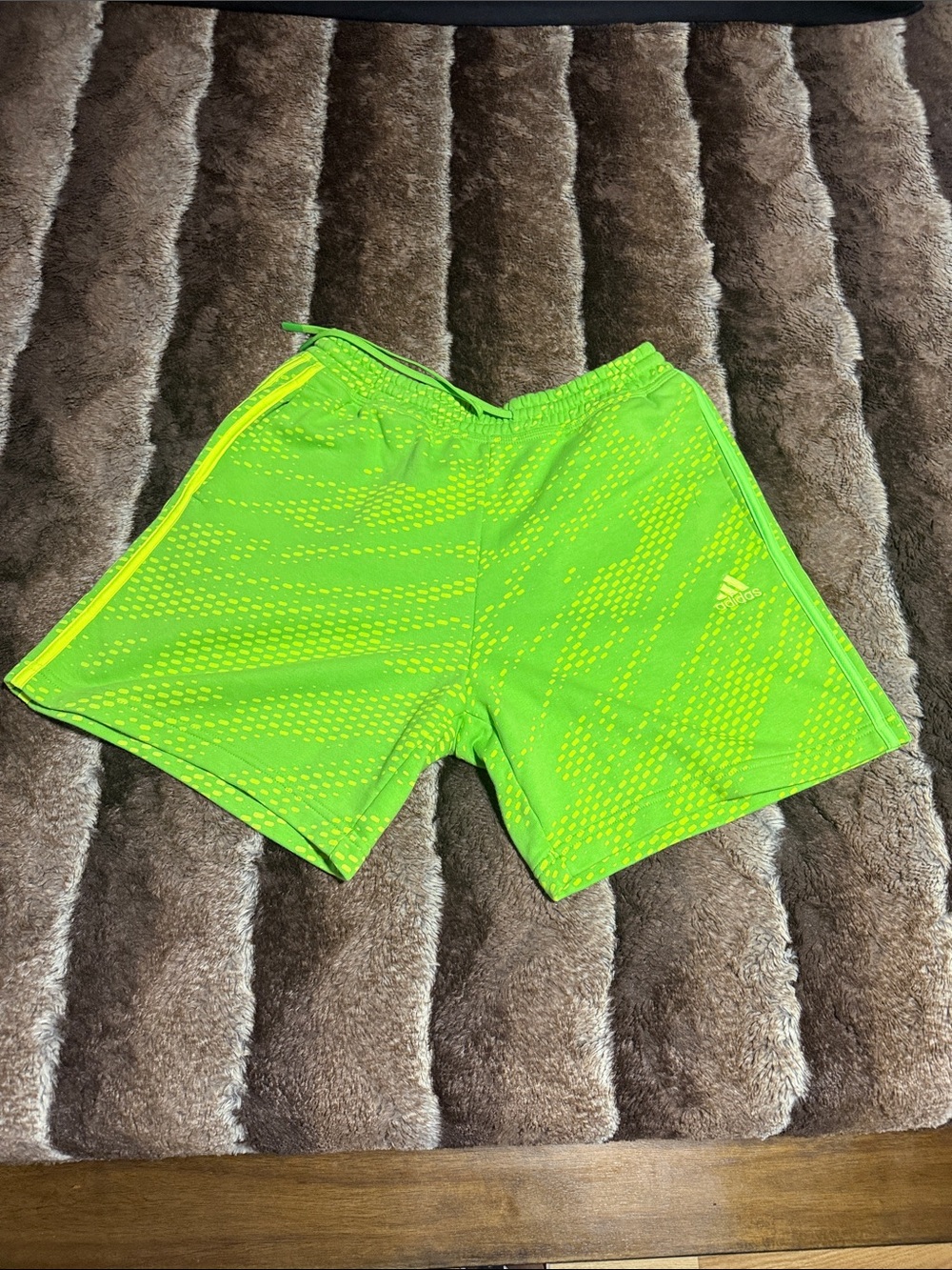 adidas Men’s Bright Neon Green Athletic Shorts